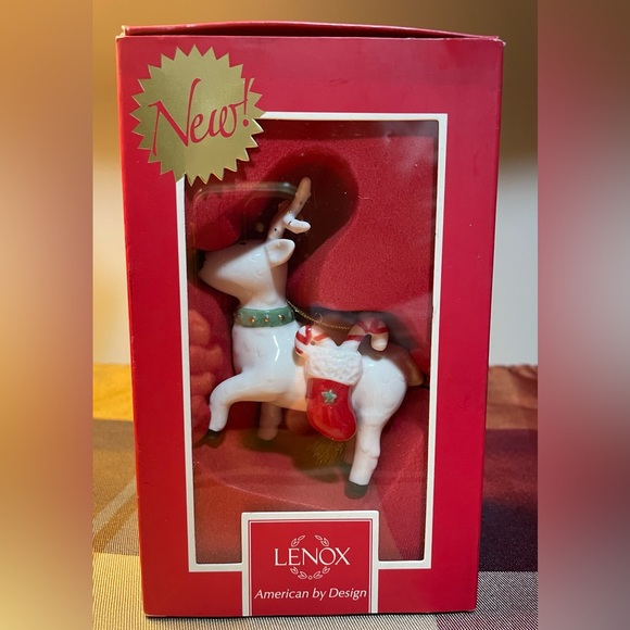 Lenox Festive Friends Reindeer Christmas Porcelain Ornament - Picture 1 of 7